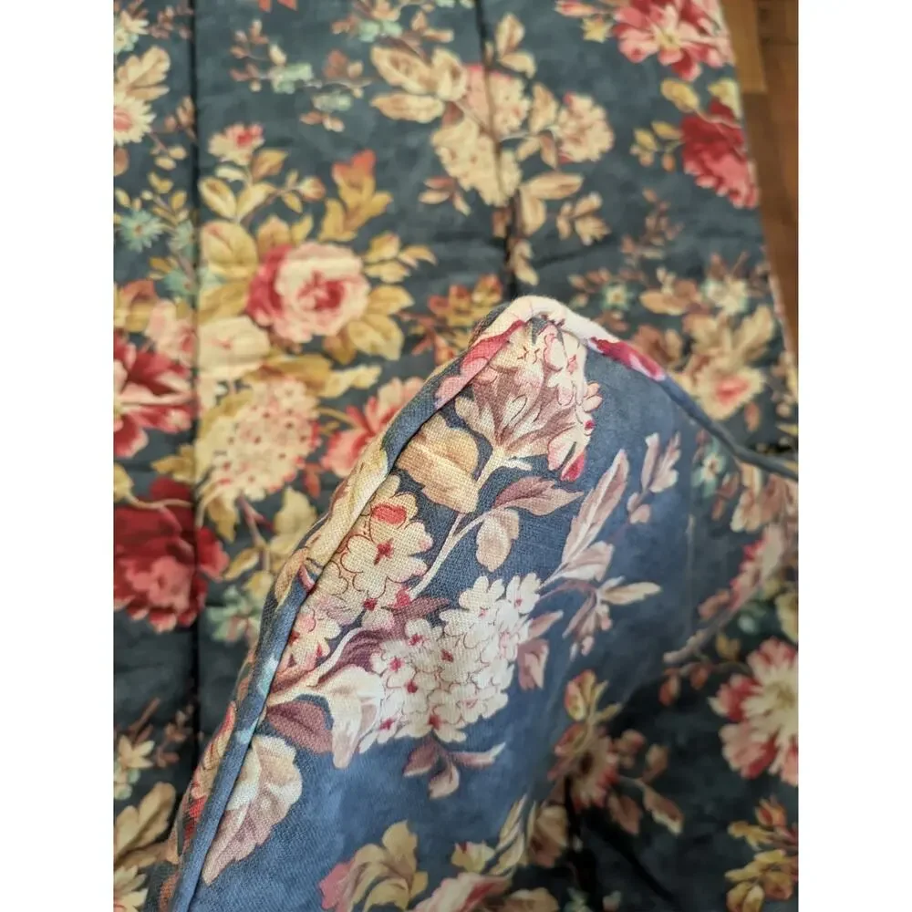Vintage Ralph Lauren Chadwick Blue Floral Twin Comforter Ocean Wash Cottage USA
